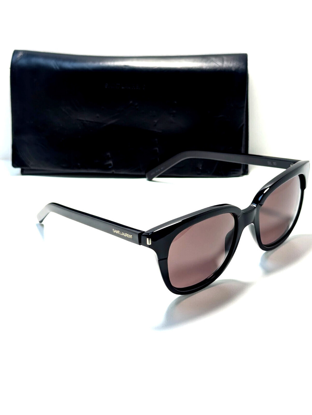 Saint Laurent SL10 Chic Brown Rose UV Black Square Women’s Fashion Sunglasses